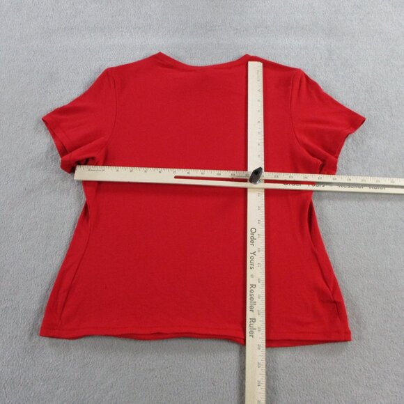 SKIMS Cotton Jersey T Shirt Womens XL Cranberry Red Crewneck Colorful Casual Tee - Picture 6 of 9